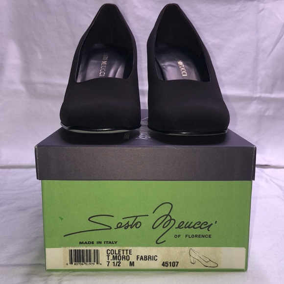 NEW Sesto Meucci “Colette,” Brown (T.Moro) Fabric w/3.25” Heels/Pumps, W7.5 M